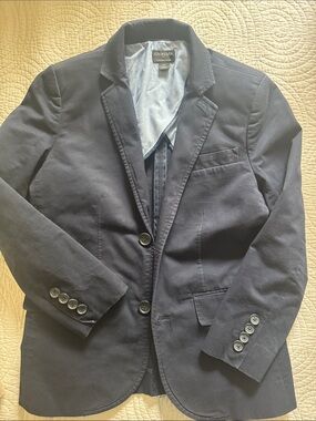 J. Crew Navy Cotton Single-Breasted Blazer & Pants Suit